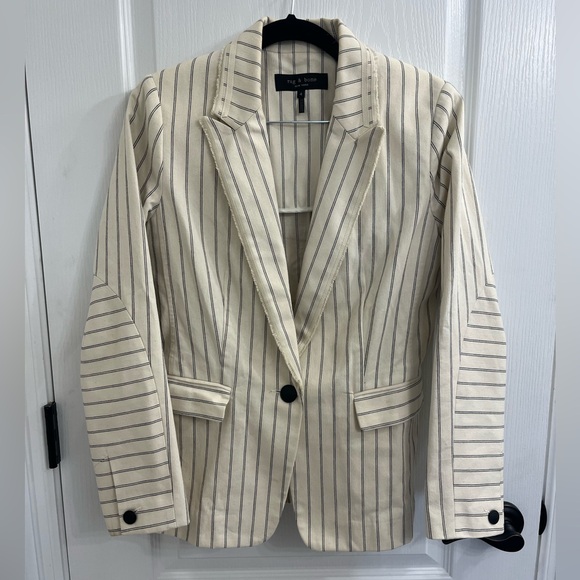 Rag & Bone Millie Blazer Women’s Size 4 Pinstripe Tailored Jacket - Picture 2 of 9